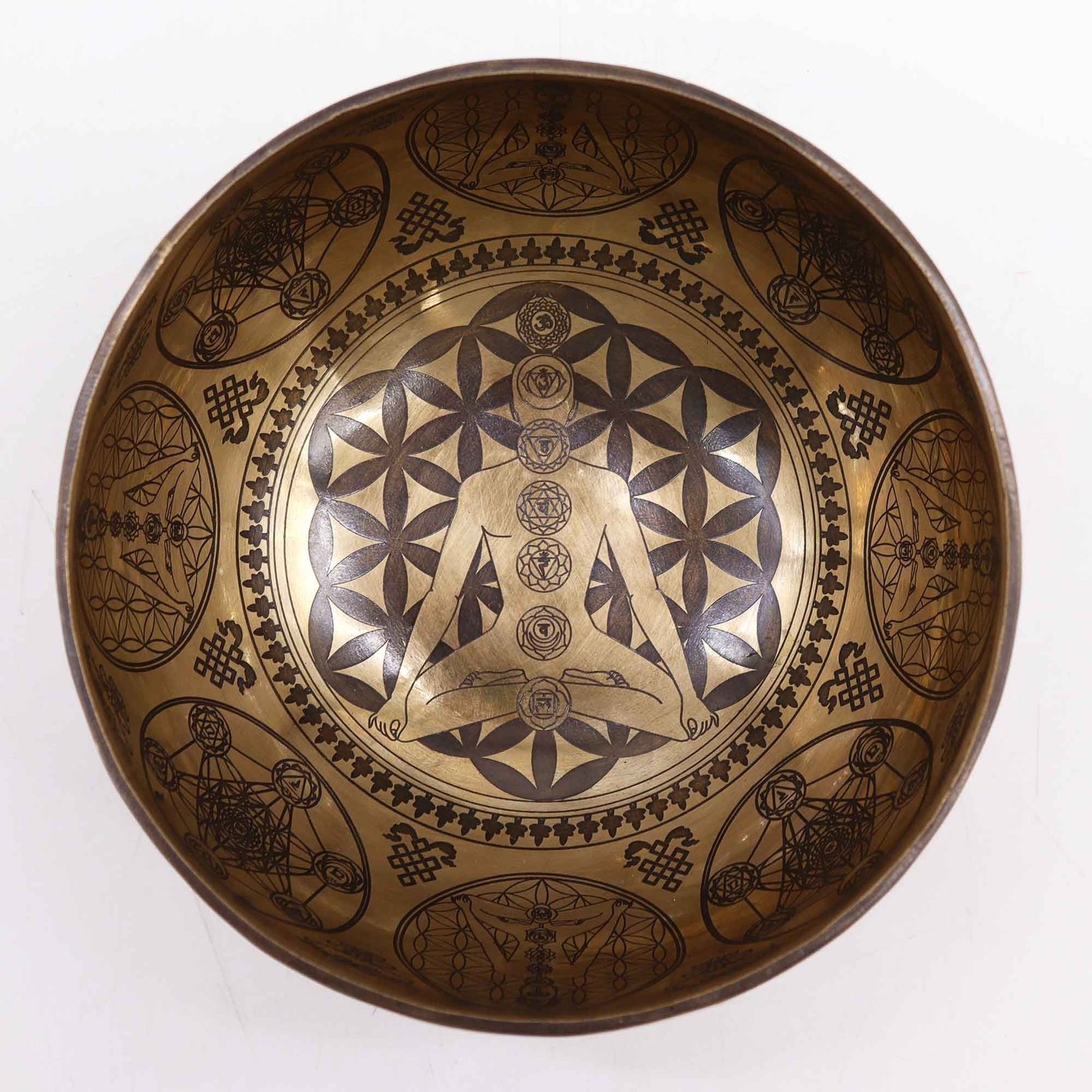 16cm Tibetan Healing Engraved Bowl - 7 Chakra - Image 3