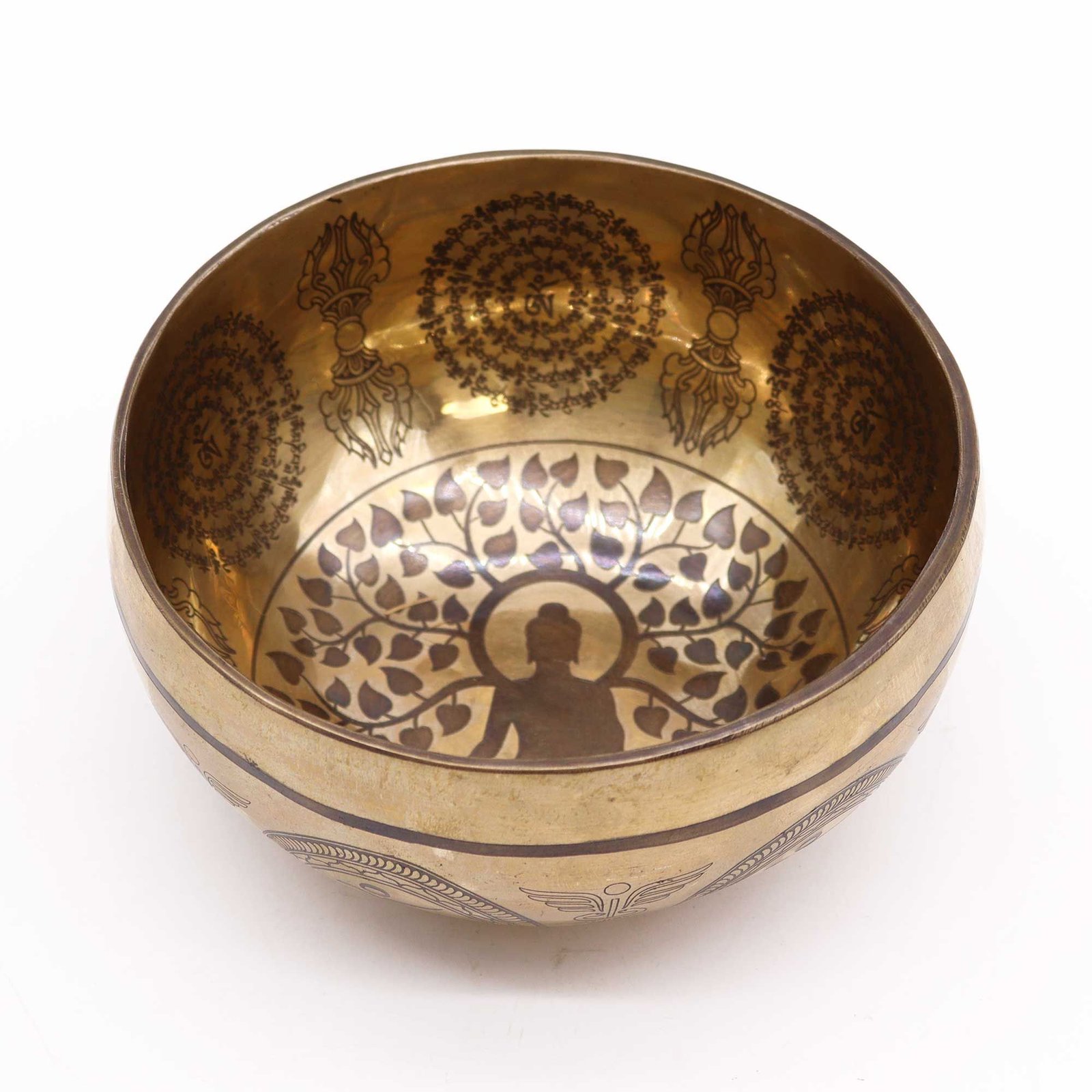 Tibetan Healing Engraved Bowl - 16cm - Bodhi Tree Buddha - Image 2