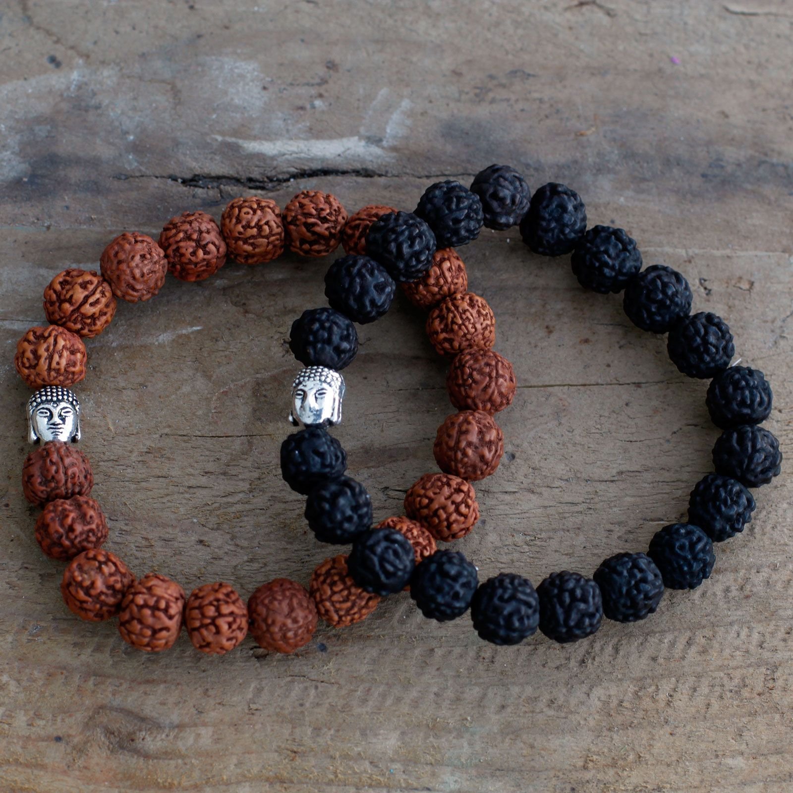 Rudraksha Buddha Bangle Mala - Dark (20 Beads) - Image 4
