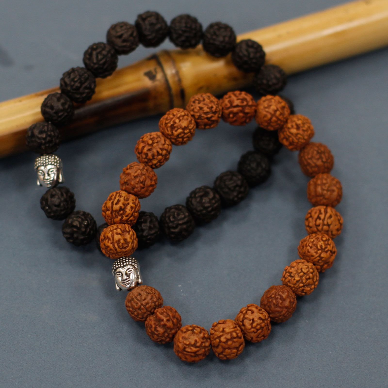 Rudraksha Buddha Bangle Mala - Dark (20 Beads) - Image 6
