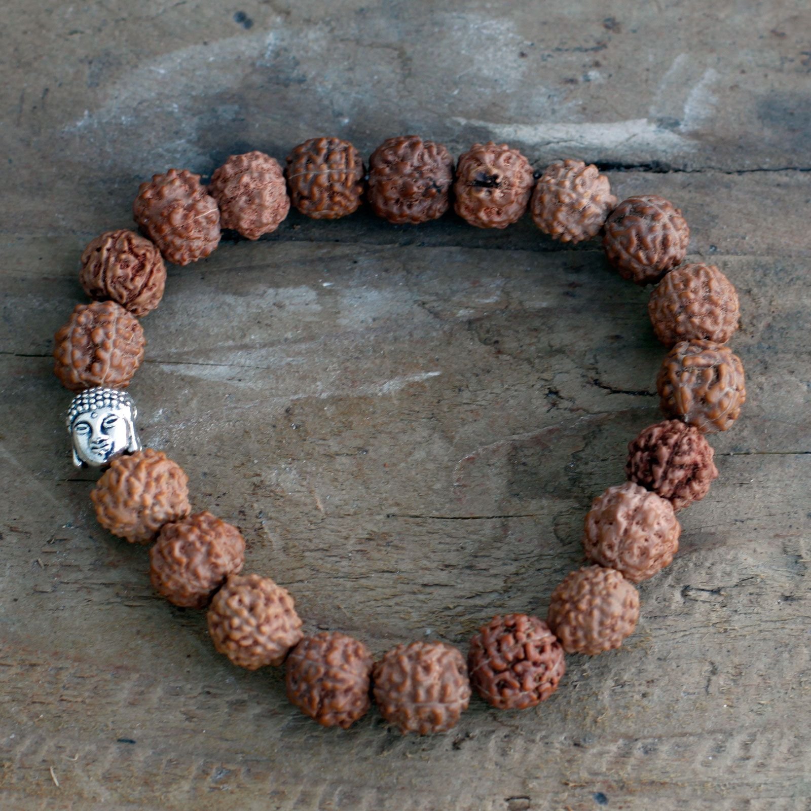 Rudraksha Buddha Bangle Mala - Brown (20 Beads) - Image 3