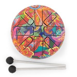 bG9jYWw6Ly9tZWRpYS85Sy9FRC82MFIzMEMxSjZDUktFRDlLLzcyYjdhZmQzLmpwZw-1.jpg Small Hapi Drum Psychedelic- 13x9cm